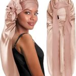 Extra long satin sleep bonnet
