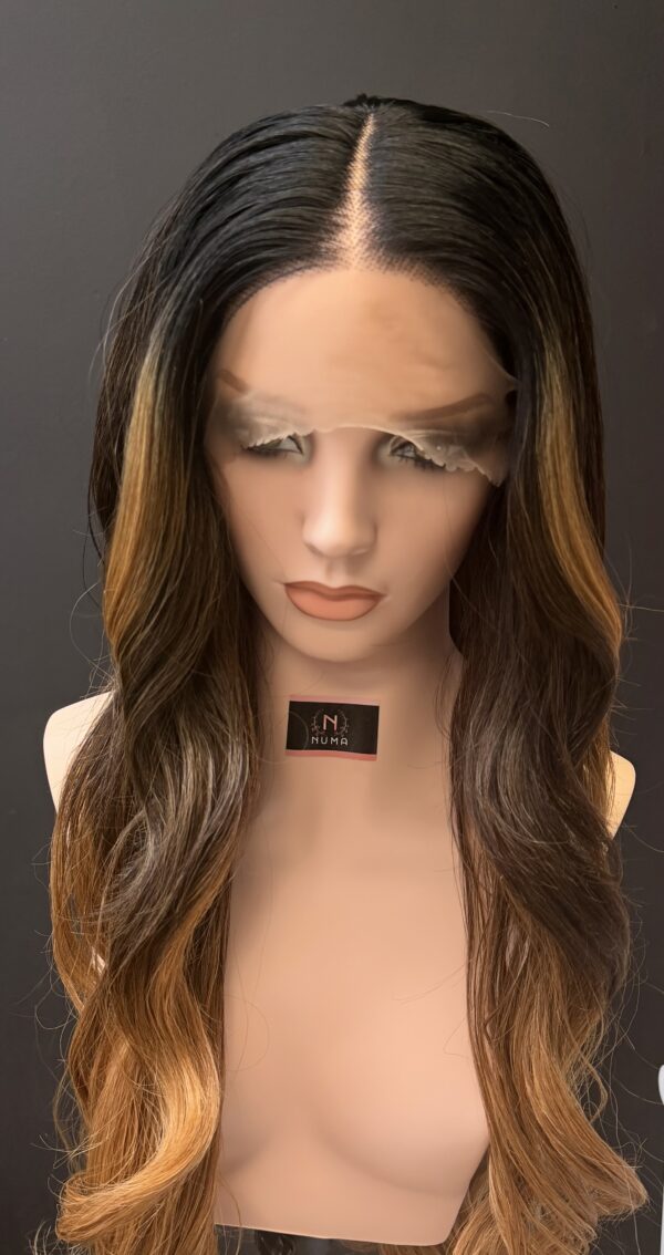 Ombre Brownish-Gold Synthetic Premium Fibre Wig